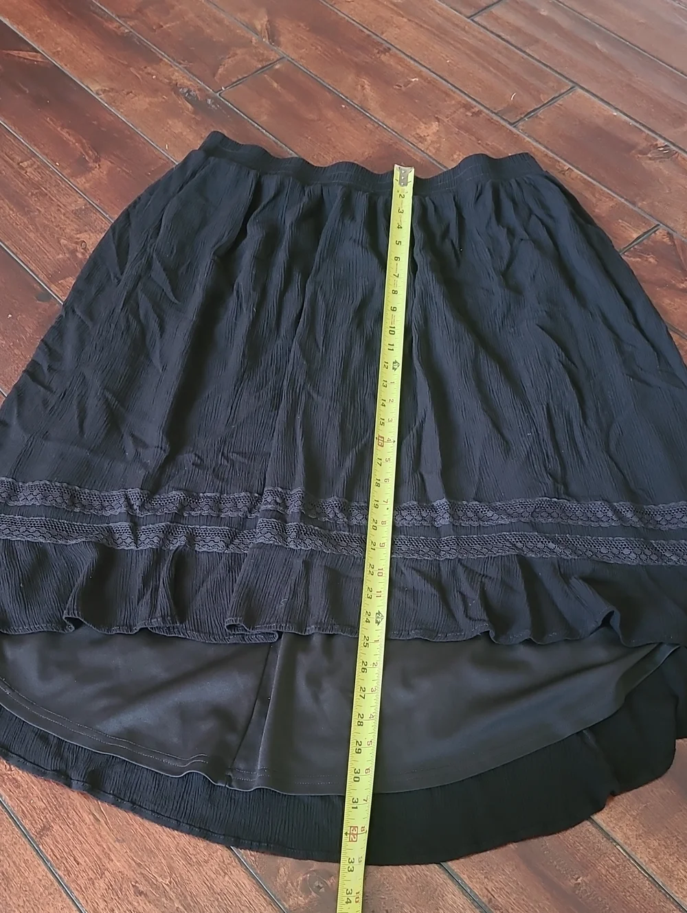 Torrid Black Ruffled Lace High-Low Skirt Size 2 (2X)